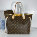 Louis Vuitton LV M40997 Neverfull MM Monogram Canvas Cerise Yellow