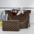 Louis Vuitton LV N41603 Neverfull MM Damier Ebene Rose Ballerine Pink