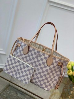 Louis Vuitton LV N41362 Neverfull PM Damier Azur Beige