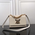 LV M59403 Louis Vuitton Twist MM Epi White Grained Leather