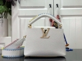 LV M57671 Louis Vuitton Capucines MM Handbag White