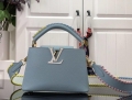 LV M57671 Louis Vuitton Capucines MM Handbag Light Blue