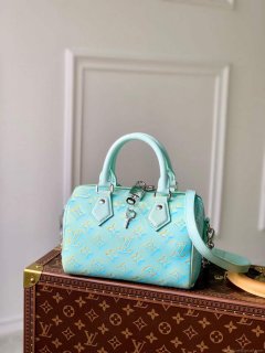 LV M46092 Louis Vuitton Speedy Bandouliere 20 Handbag Vert d’eau Green