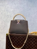 LV M59512 Louis Vuitton Capucines BB Bag Smokey Brown Green/Crème/Pink