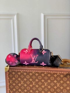 LV M59860 Louis Vuitton Papillon BB Handbag Midnight Fuchsia