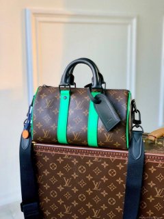 LV M46249 Louis Vuitton Keepall Bandouliere 25 Bag Green