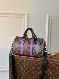 LV M46249 Louis Vuitton Keepall Bandouliere 25 Bag Purple