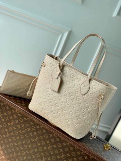 LV M46231 Louis Vuitton Neverfull MM Carryall Pale Beige