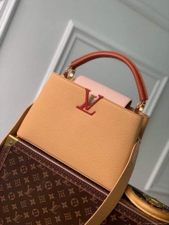 LV M20784 Louis Vuitton Capucines MM Handbag Wood Brown