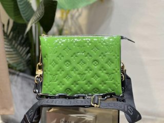 LV M20565 Louis Vuitton Coussin PM Bag Patent calfskin Green