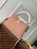 LV M21045 Louis Vuitton Capucines BB Handbag Trianon Pink / Greige