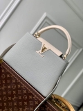 LV M21296 Louis Vuitton Capucines MM Bag Steeple Gray / Greige