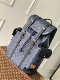 LV M46338 Louis Vuitton Christopher MM Backpack Blue