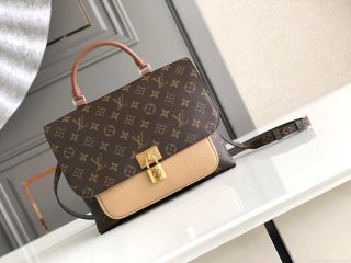 LV M44257 Louis Vuitton Marignan Messenger Top Handle Monogram M43960 Bag Apricot