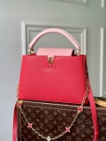 LV M20845 Louis Vuitton Capucines MM Handbag Red