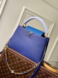 LV M20844 Louis Vuitton Capucines MM Handbag Blue