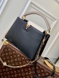 LV M20708 Louis Vuitton Capucines MM Handbag Black