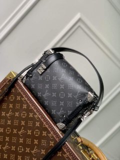 LV M46358 Louis Vuitton Side Trunk PM Handbag Black