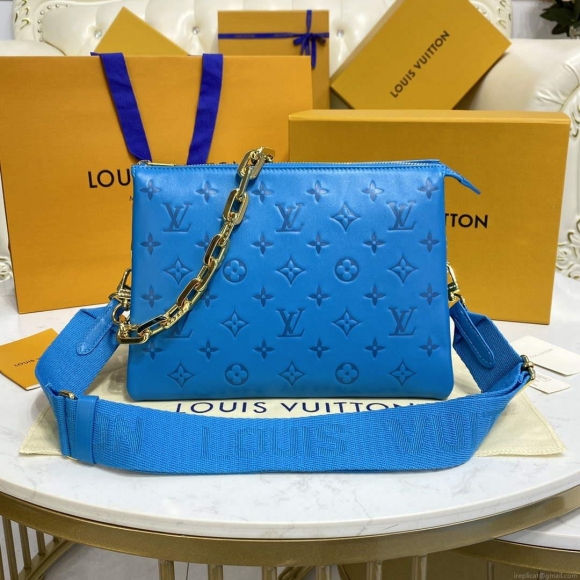 LV M21282 Louis Vuitton Coussin PM Bag Turquoise blue