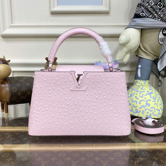 LV N81279 Louis Vuitton Capucines MM Handbag Rose Calypso