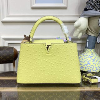 LV N81279 Louis Vuitton Capucines MM Handbag lemon yellow