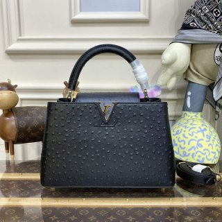 LV N81279 Louis Vuitton Capucines MM Handbag Black