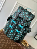 LV M21936 Louis Vuitton LV x YK Christopher MM Backpack Monogram Black and Blue