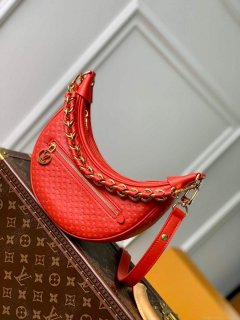 LV M22594 Louis Vuitton Loop Baguette Handbag Red