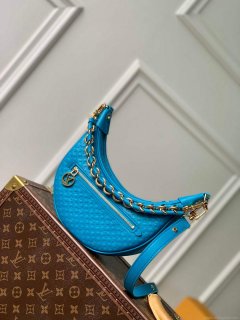 LV M22593 Louis Vuitton Loop Baguette Handbag Blue