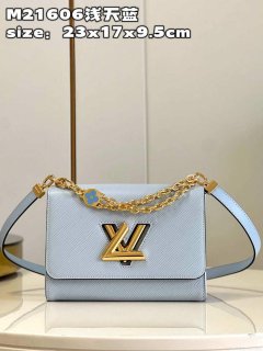 Louis Vuitton LV M21606 Twist MM Bag Epi Blue