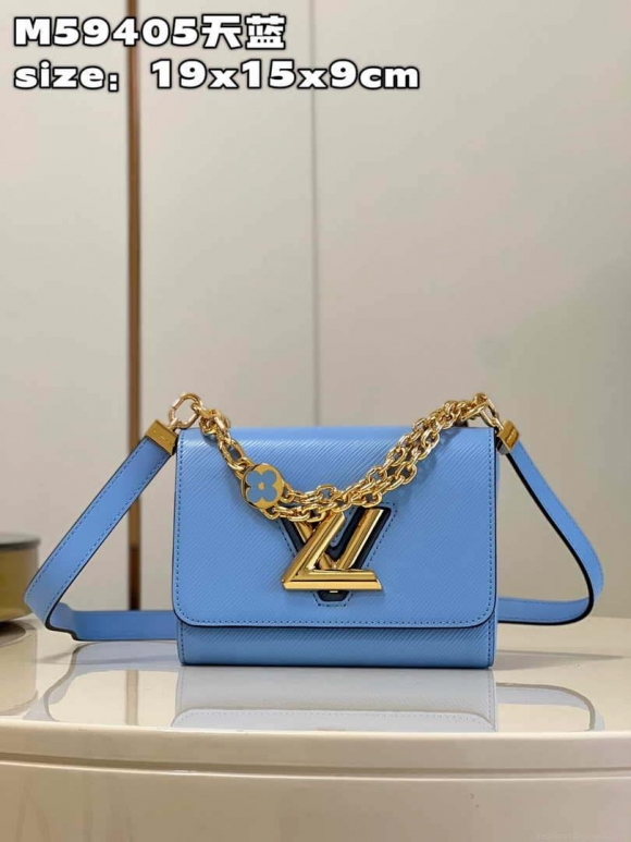 Louis Vuitton LV M59405 Twist PM Bag Epi Blue