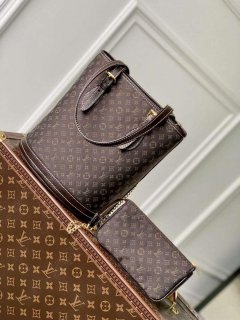 LV M42238 Louis Vuitton Bucket PM Tote Bag Brown