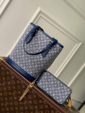 LV M42238 Louis Vuitton Bucket PM Tote Bag Blue