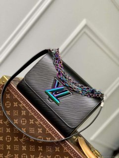 LV M22028 Louis Vuitton Twist MM Bag Epi Leather Black