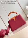 LV M48865 Louis Vuitton Capucines BB Bag Stitched ostrich leather