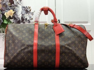 Louis Vuitton LV M44740 Keepall Bandoulière 50 Monogram Bag Red