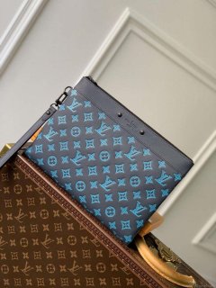 LV M82321 Louis Vuitton Pochette To-Go Bag Navy River Blue