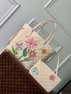 LV M21733 Louis Vuitton LV x YK Neverfull MM Bag Quartz