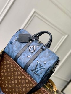 LV M22573 Louis Vuitton Keepall Bandoulière 35 Abyss Blue