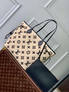 LV M22838 Louis Vuitton Neverfull MM Tote Bag Black