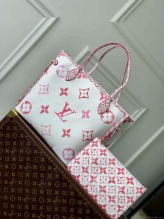 LV M22980 Louis Vuitton Neverfull MM Tote Bag Pink