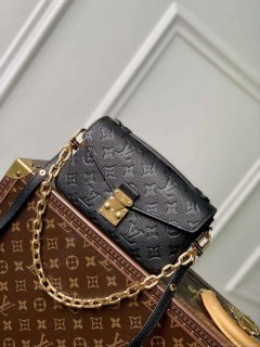 LV M46595 Louis Vuitton Pochette Métis East West Handbag Black