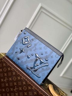 LV M22763 Louis Vuitton Pochette Voyage MM Bag Abyss Blue