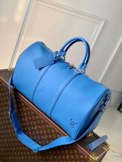 LV M22609 Louis Vuitton Keepall Bandoulière 50 Bag Blue