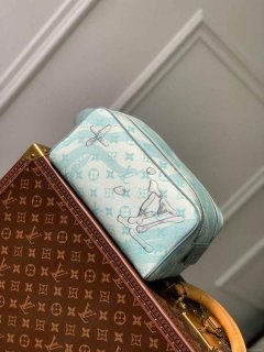 LV M82337 Louis Vuitton Dopp Kit Toiletry Bag Crystal Blue