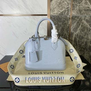 LV M59345 Louis Vuitton Alma BB Epi Handbag Sky Blue