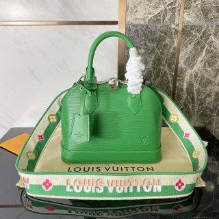 LV M40862 Louis Vuitton Alma BB Epi Handbag Green