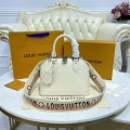 LV M40304 Louis Vuitton Alma BB Epi Handbag White