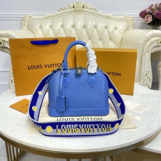 LV M57426 Louis Vuitton Alma BB Epi Handbag Blue