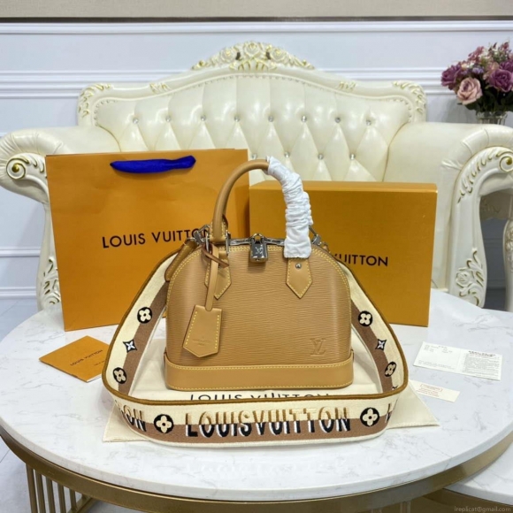 LV M57540 Louis Vuitton Alma BB Epi Handbag Caramel